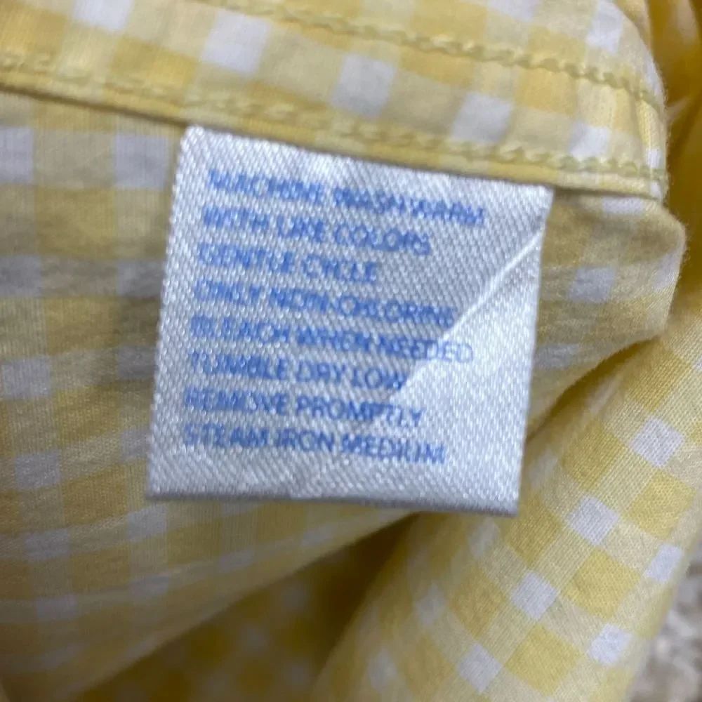 Southern Tide Yellow Check Button Down Shirt Size Small - Picture 6 of 7